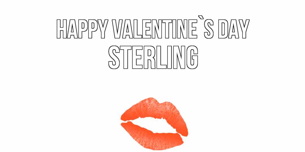 Greetings card с именем, Sterling Happy Valentine`s Day губы на день всех влюбленных Greetings with text for free download 